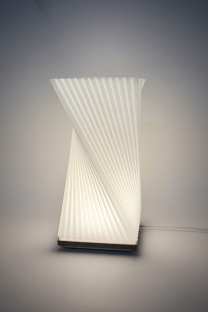 Twisted Ribbed Table Lamp – White Background