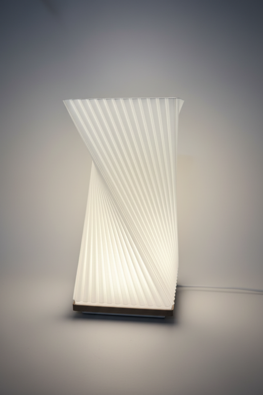 Twisted Ribbed Table Lamp – White Background